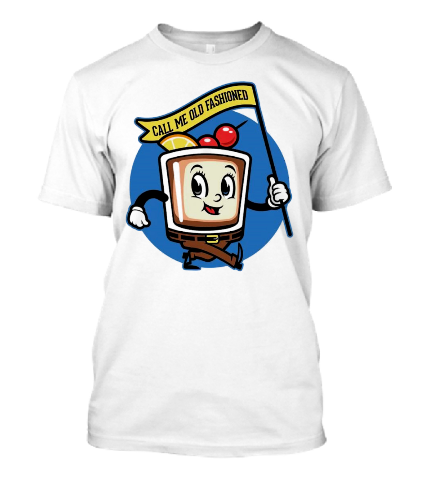 Call Me Old Fashioned Cherry Orange Cocktail Cartoon T-Shirt