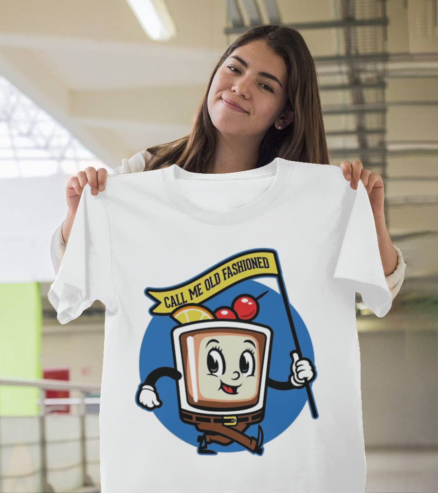 Call Me Old Fashioned Cherry Orange Cocktail Cartoon T-Shirt