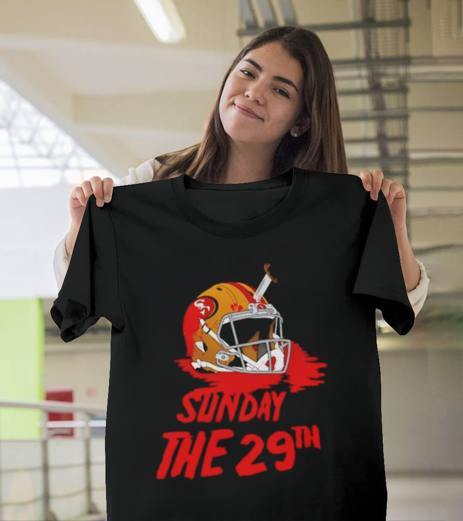 Sunday The 29th Football Helmet Horror Crossover T-Shirt