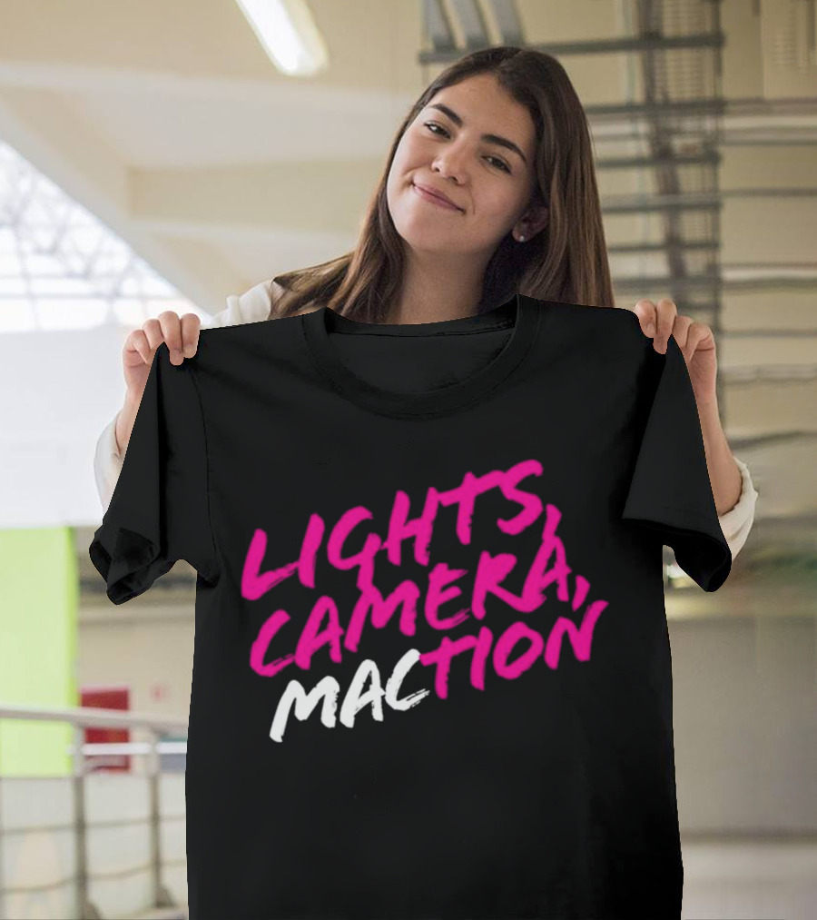 Lights Camera Maction Bold Neon Pink T-Shirt
