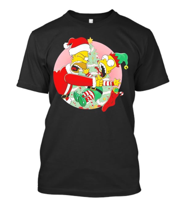You Are Not Santa's Helper Animated Christmas Family Fight T-Shirt