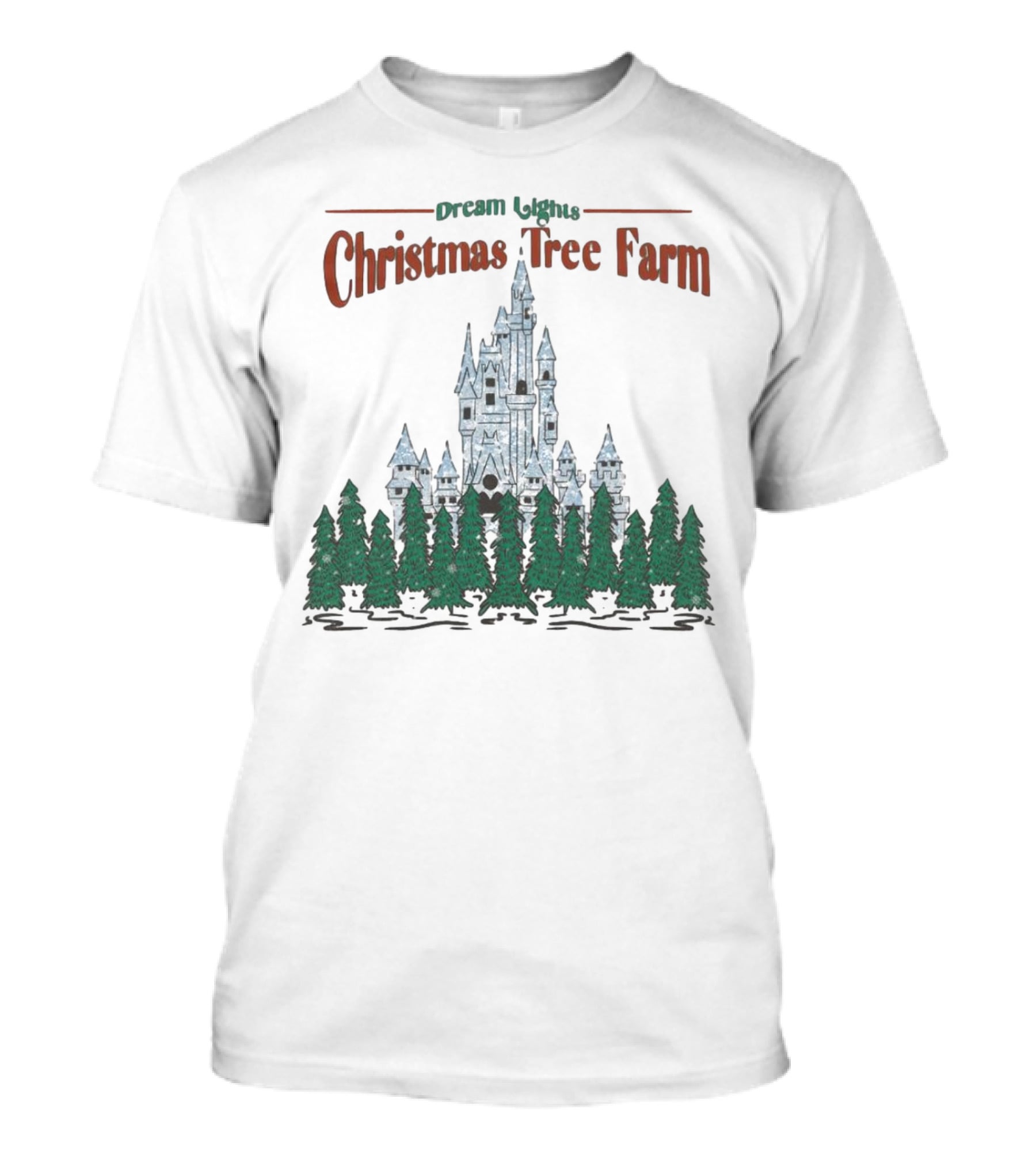 Dream Lights Christmas Tree Farm Castle T-Shirt