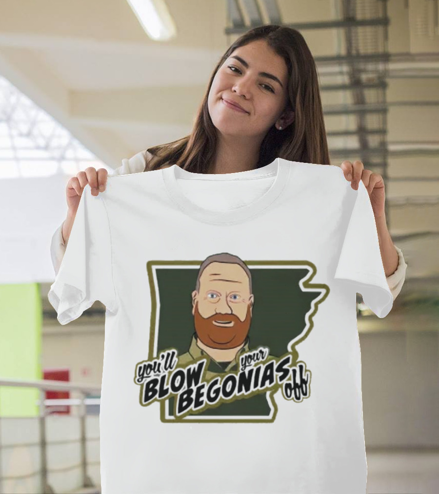 Chief Bradley Taylor You'll Blow Your Begonias Off Hazen Police T-Shirt