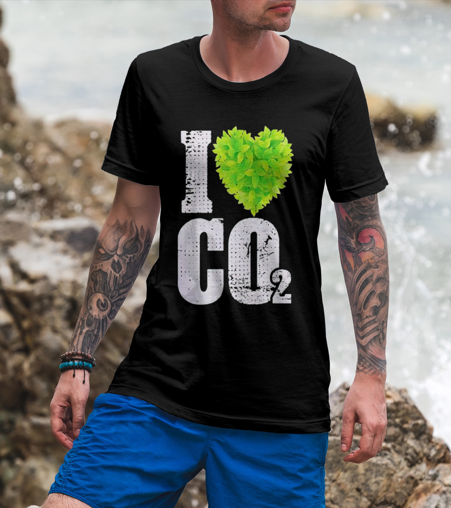 I Love CO2 Leaf Heart T-Shirt