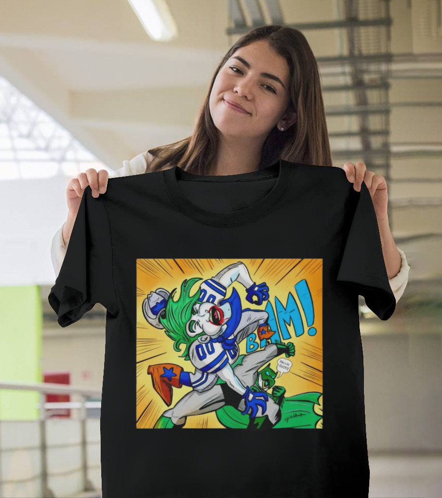 Dallas Sucks Joker vs Batman Comic Style BAM Speech Bubble T-Shirt