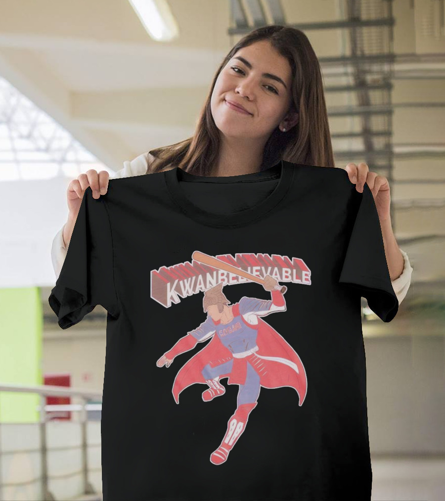 Kwanbelievable Cleveland Guardians Warrior Hero Baseball T-Shirt