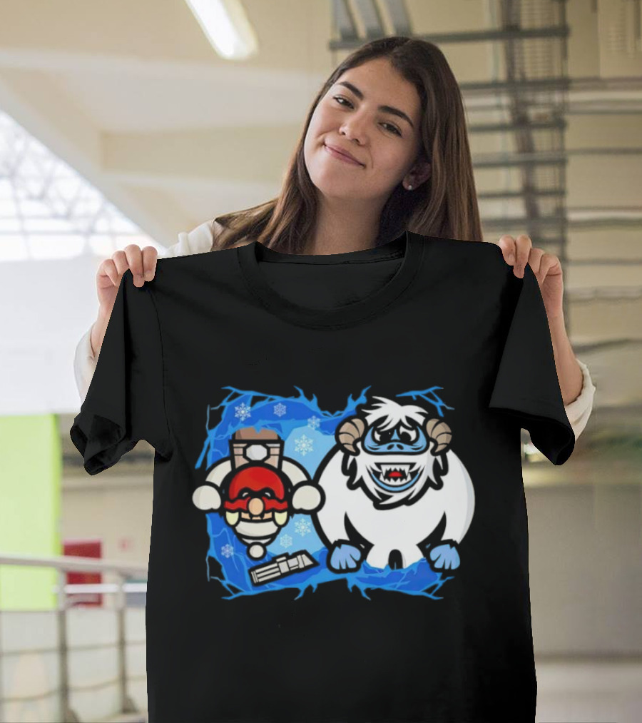 Bumble Wars Cartoon Mario Wampa Battle Ice Hoth T-Shirt