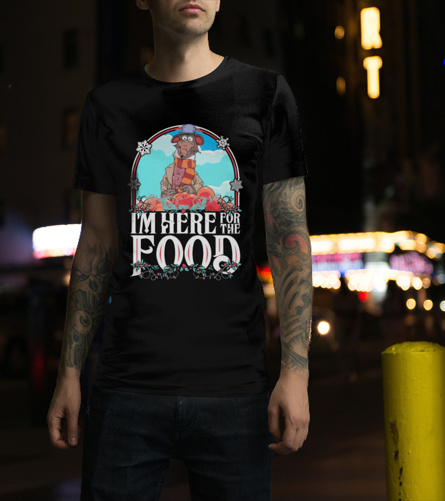 I'm Here For The Food Funny Rat Chef Winter Scarf T-Shirt