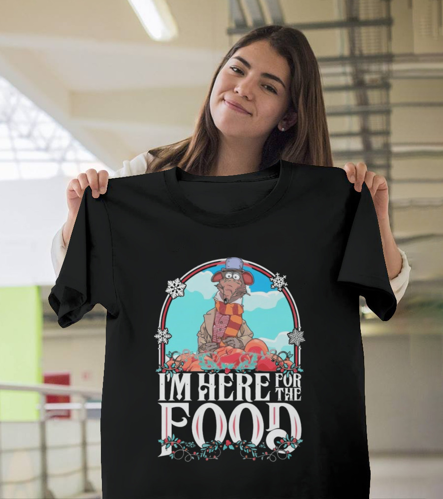 I'm Here For The Food Funny Rat Chef Winter Scarf T-Shirt