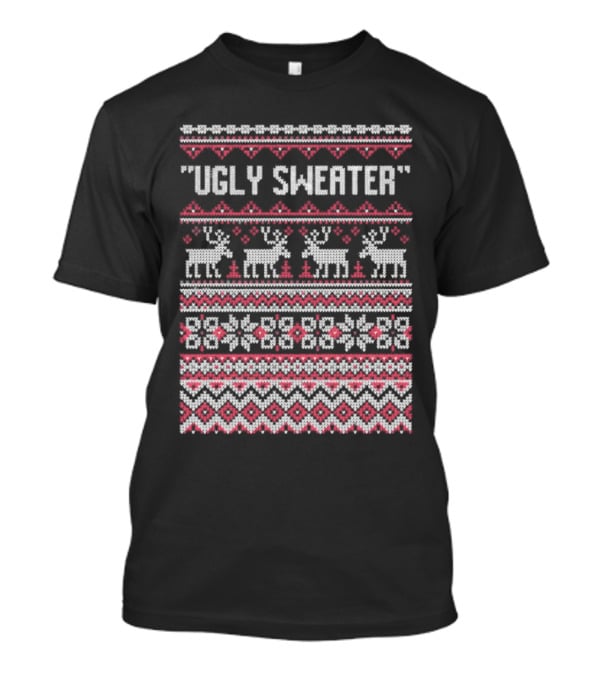 Ugly Sweater Christmas Reindeer Snowflake T-Shirt