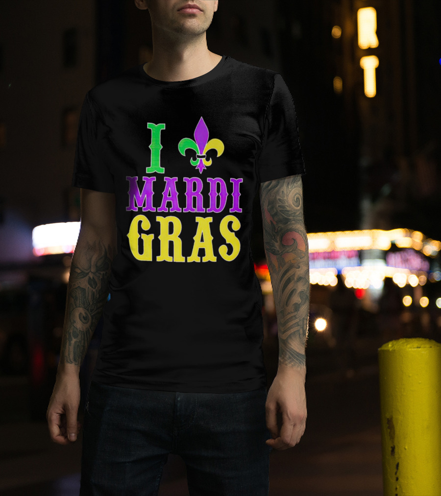 I ❤️ Mardi Gras Fleur-de-Lis T-Shirt