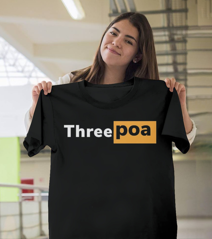 Threepoa Hub Classic Style Text Bold Minimalist Contrast T-Shirt