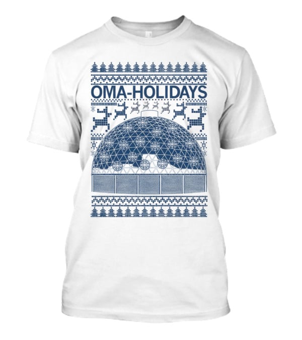 Oma Holidays Christmas Dome Pattern With Reindeer And Trees T-Shirt