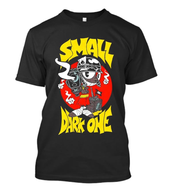 Small Dark One Gunsmoke Skateboard Pizza Character T-Shirt