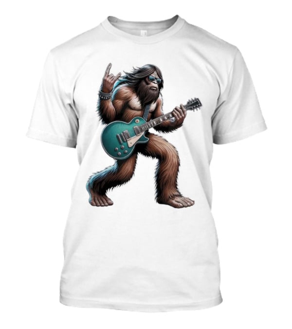 Bigfoot Rocking Out With Electric Guitar T-Shirt