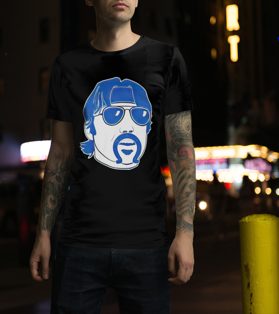 Minshew Mania Indianapolis Colts Iconic Quarterback Mustache Sunglasses T-Shirt