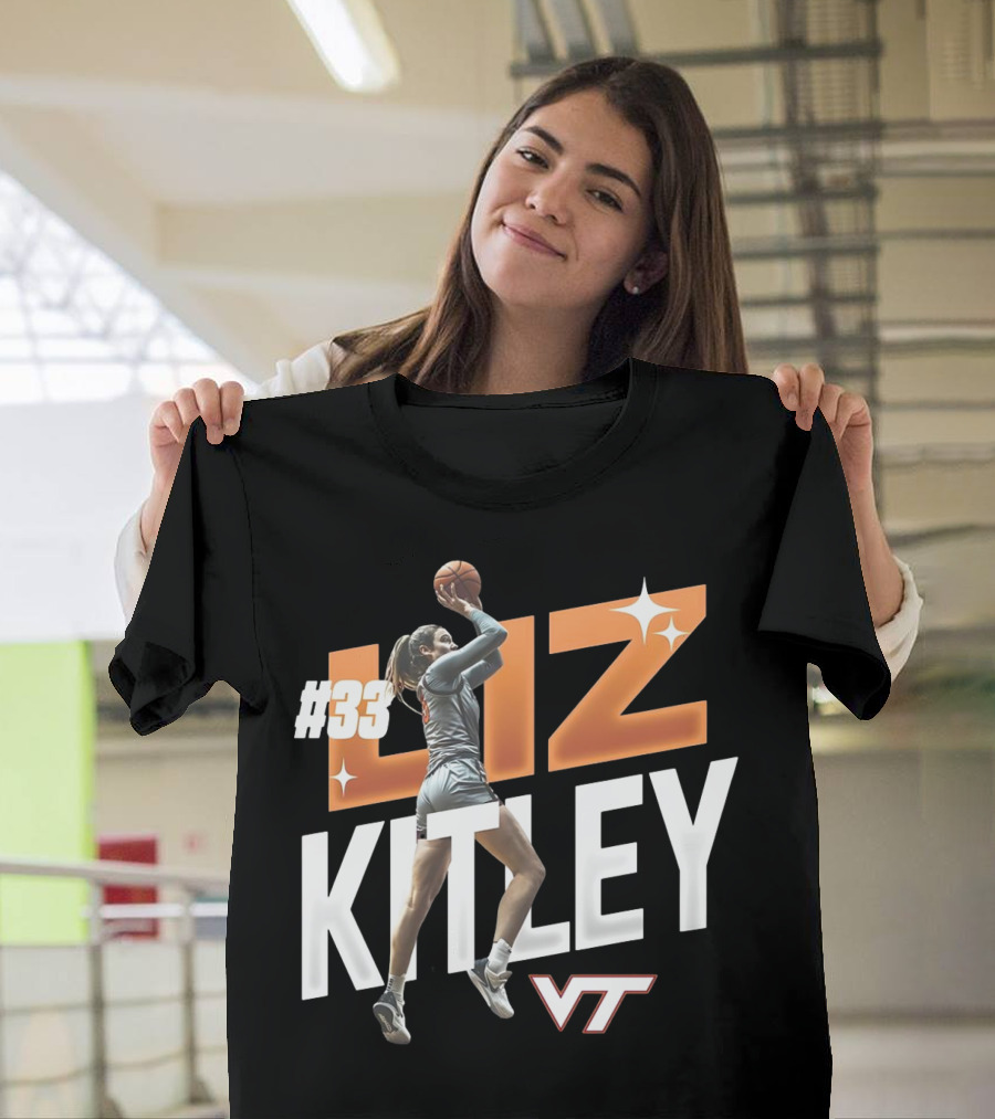 Virginia Tech Liz Kitley #33 VT Basketball Stars T-Shirt