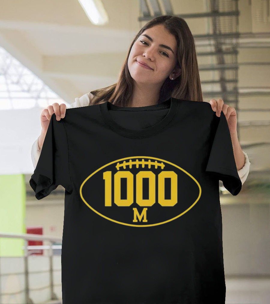 Michigan Wolverines Football 1000 Wins Milestone Achievement T-Shirt