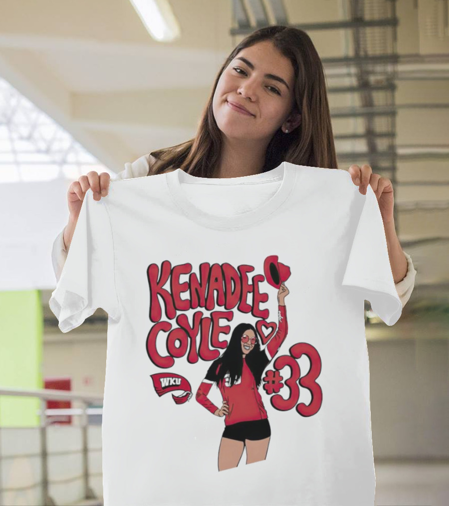 Kenadee Coyle WKU Heart #33 Western Kentucky Hilltoppers Volleyball T-Shirt