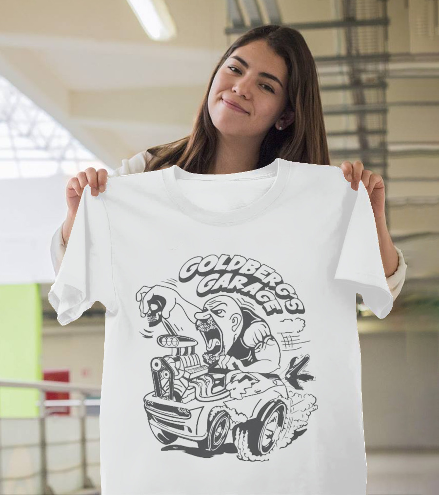 GOLDBERG'S GARAGE SPEED DEMON SKULL HOT ROD T-Shirt