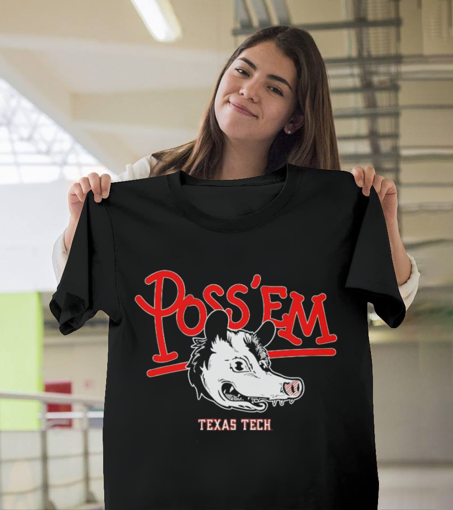 Poss’em Texas Tech Red Raiders Rally Possum Football T-Shirt