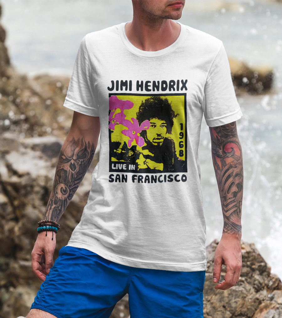 Jimi Hendrix Live In San Francisco 1968 T-Shirt