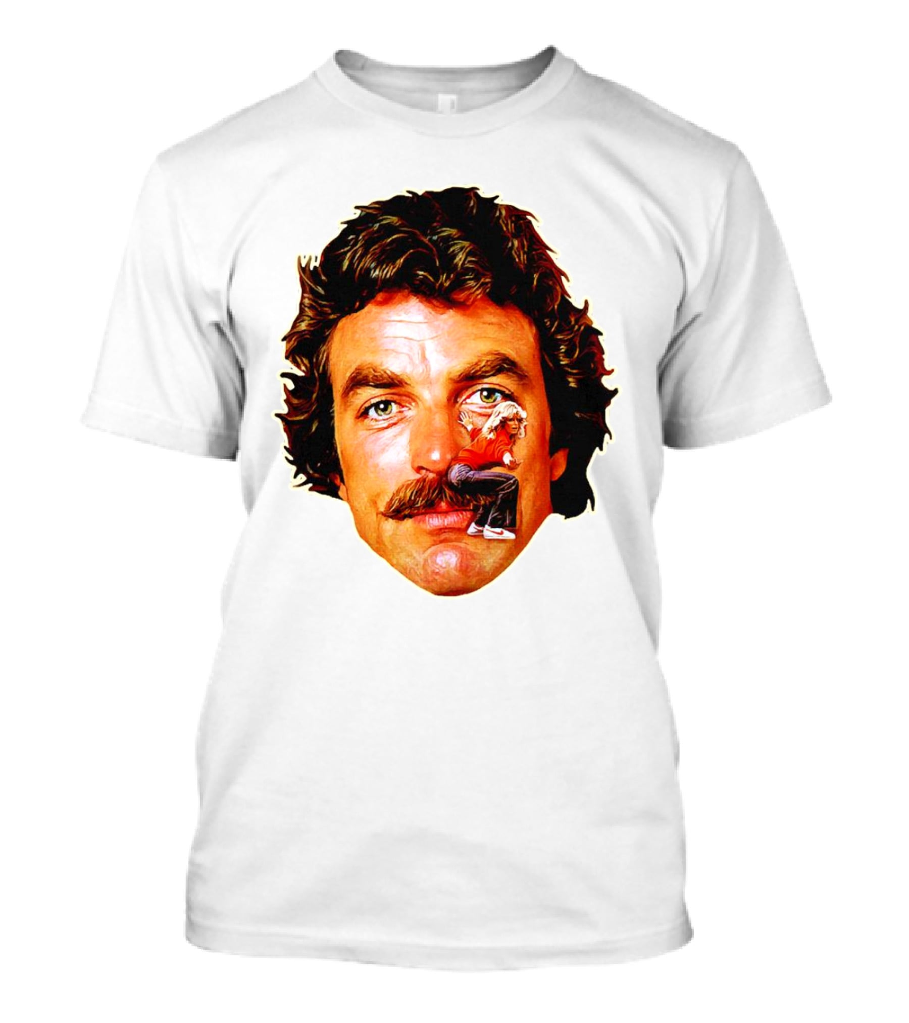 Tom Selleck Mustache Ride Head Portrait With Man T-Shirt