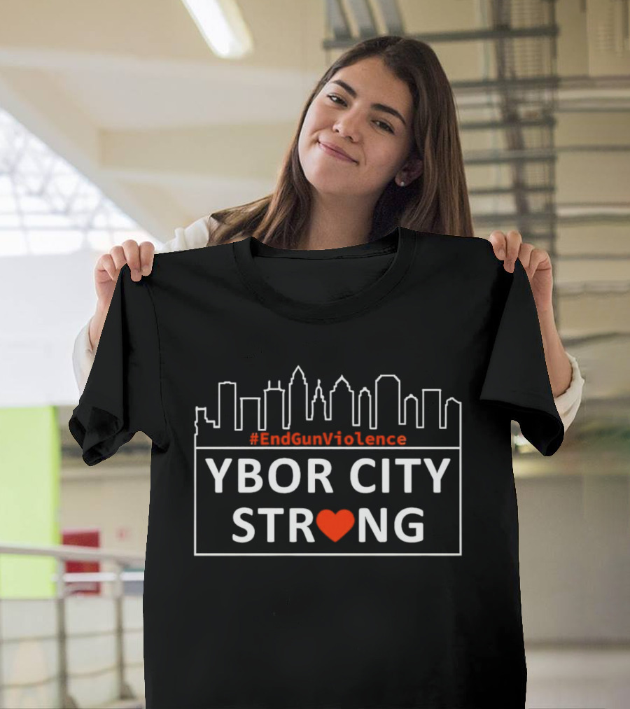 Ybor City Strong #EndGunViolence Skyline Heart T-Shirt