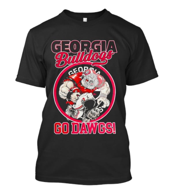 Georgia Bulldogs Go Dawgs UGA Aggressive Mascot T-Shirt