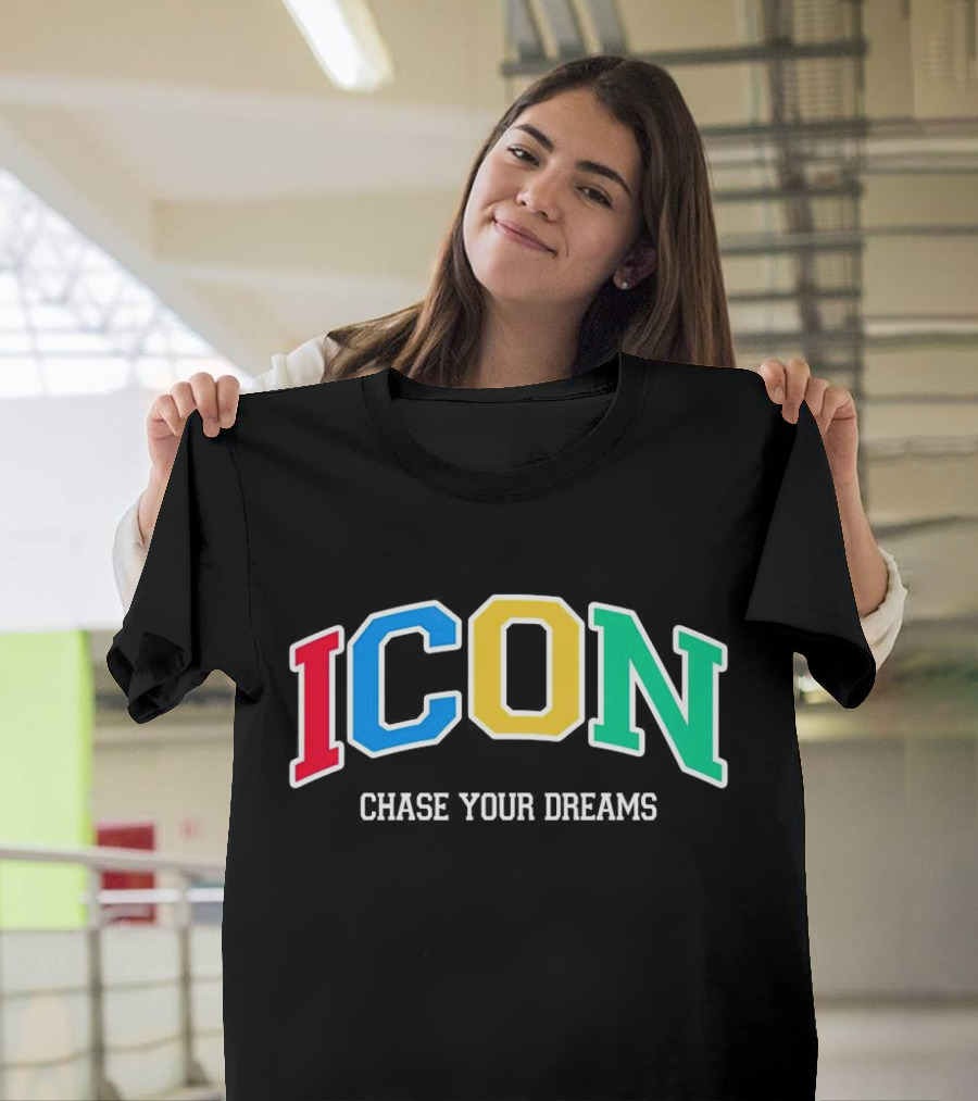 ICON Chase Your Dreams Multicolor Block Letters T-Shirt