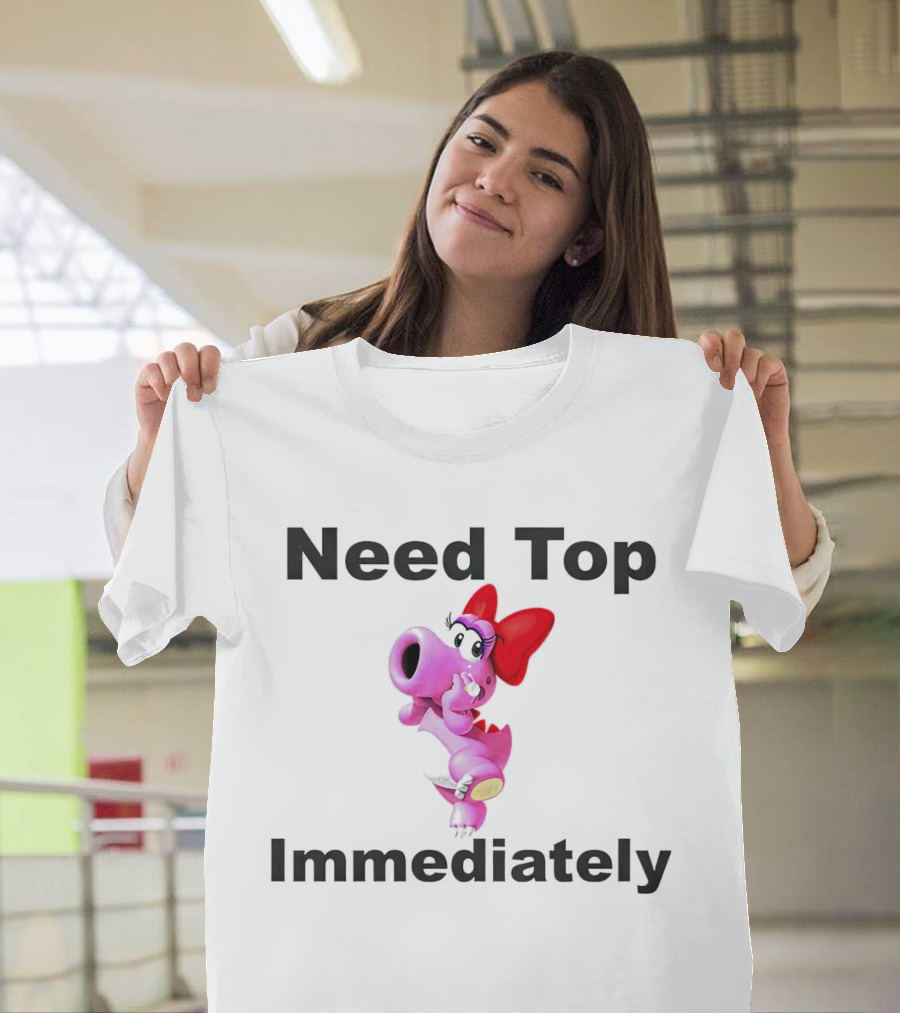 Need Top Immediately Bow Dinosaur Character T-Shirt
