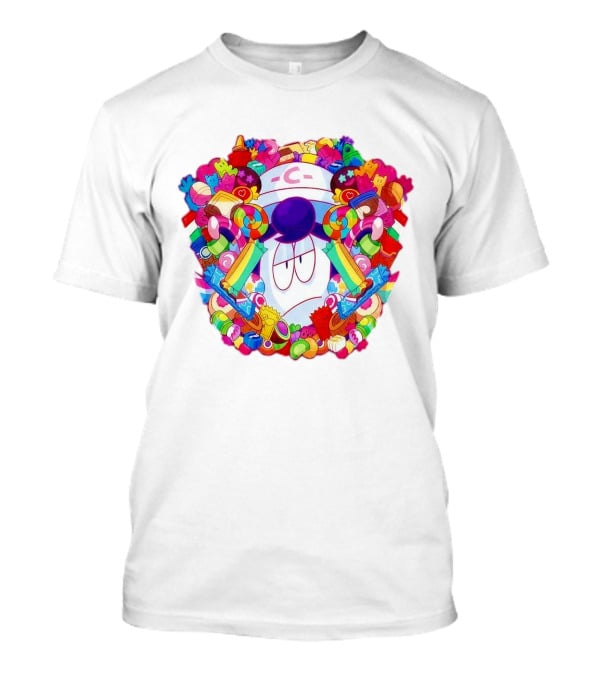 Pelo Overwhelming Sweet Candy Explosion Colorful Sweets Rainbow Lollipops T-Shirt