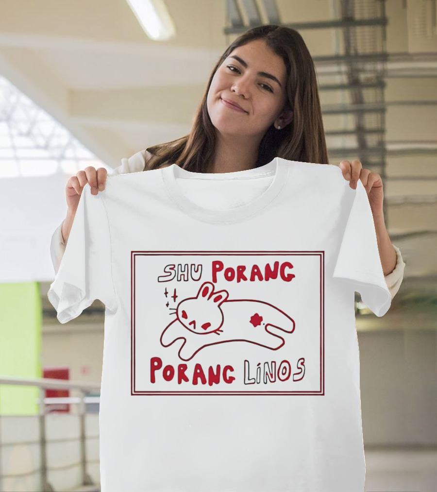 SHU Porang Porang Linos Cat Drawing T-Shirt