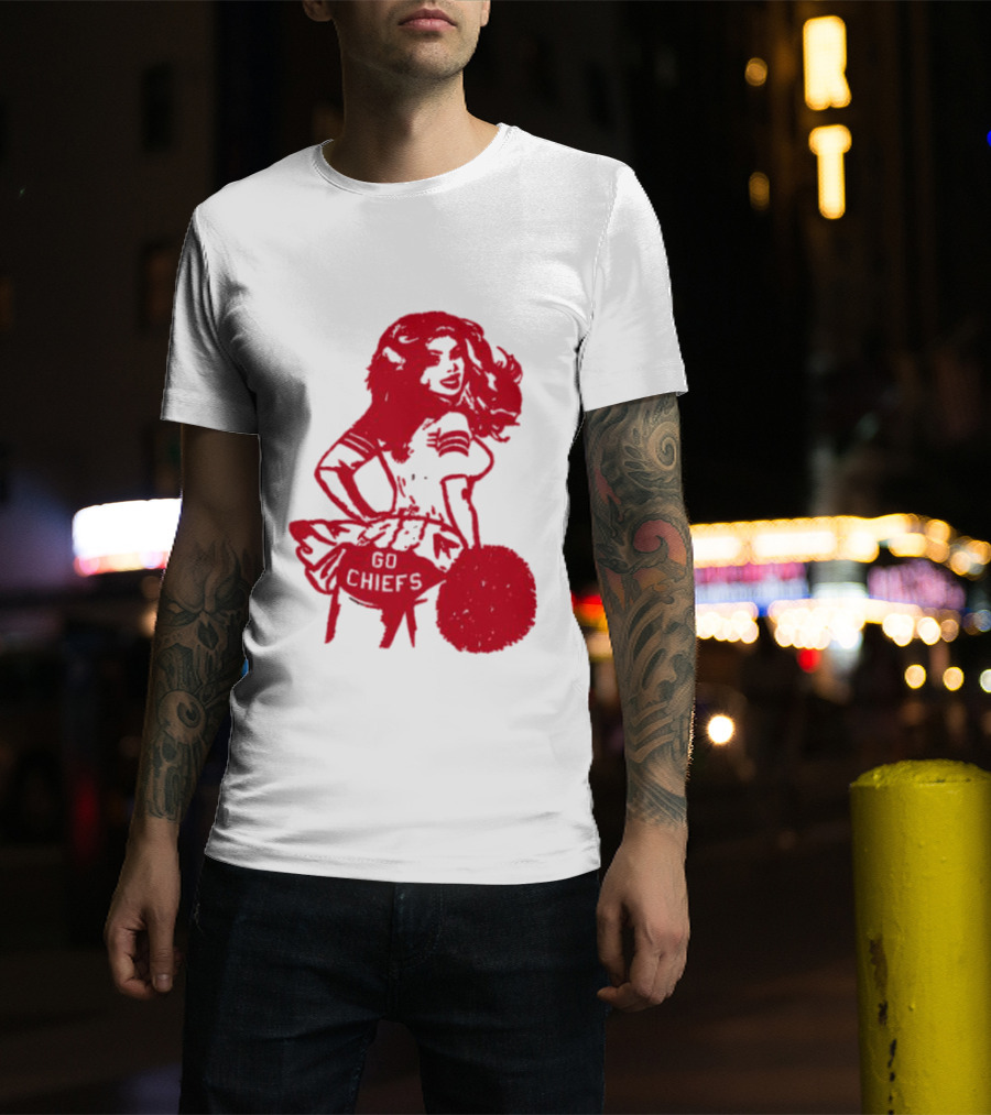 Cheerleader Go Chiefs Pom Pom Spirit T-Shirt