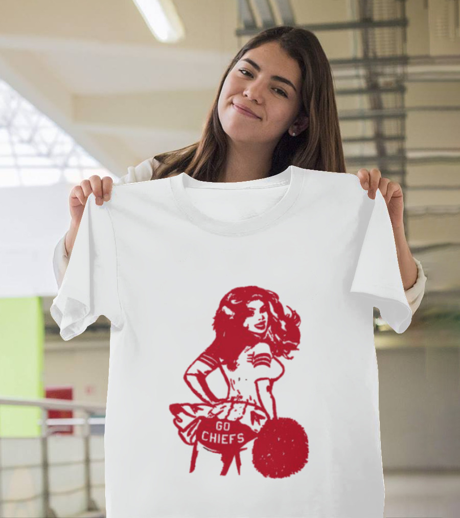 Cheerleader Go Chiefs Pom Pom Spirit T-Shirt
