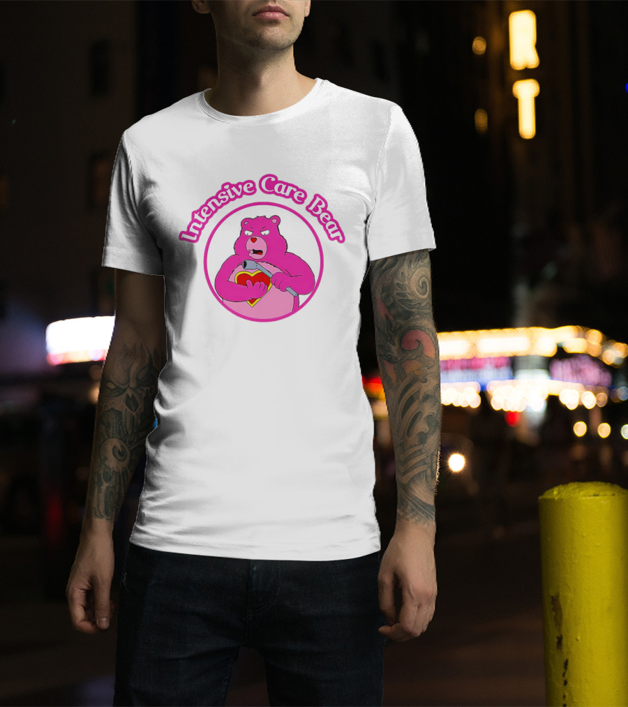 Intensive Care Bear With Heart And Pipe T-Shirt