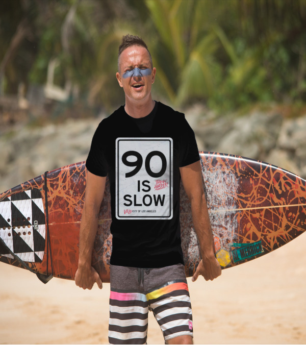 Throw Harder 90 Is Slow Velo City Of Los Angeles T-Shirt