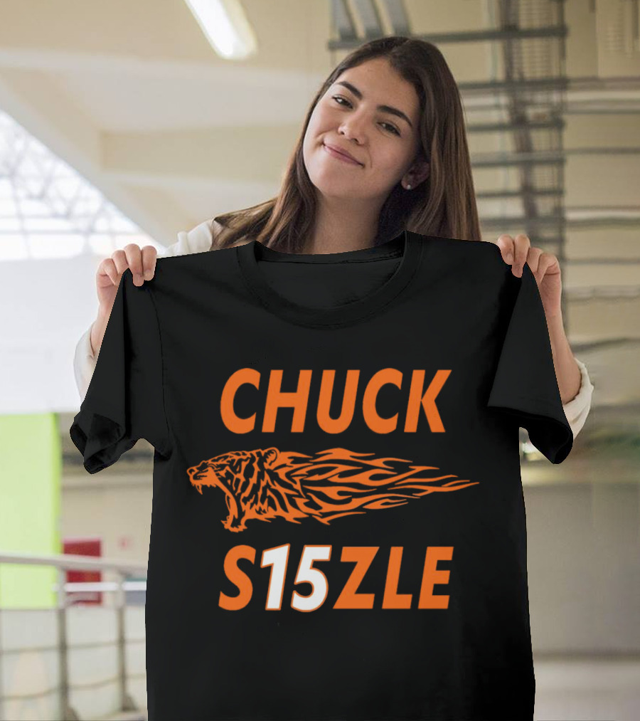 CHUCK SIZZLE S15ZLE Tiger Flame Cincinnati Bengals T-Shirt
