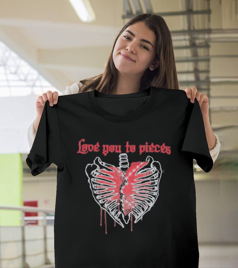 Love You To Pieces Rib Cage Heart T-Shirt