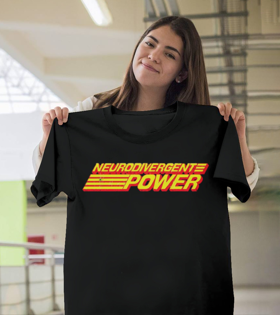 Neurodivergent Power Bold Yellow Red Stripes Empowerment T-Shirt
