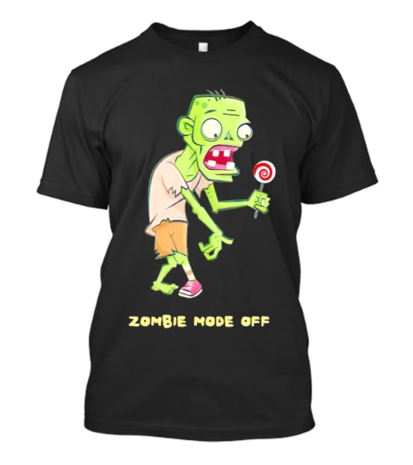 Zombie Mode Off Lollipop Character Vibrant T-Shirt