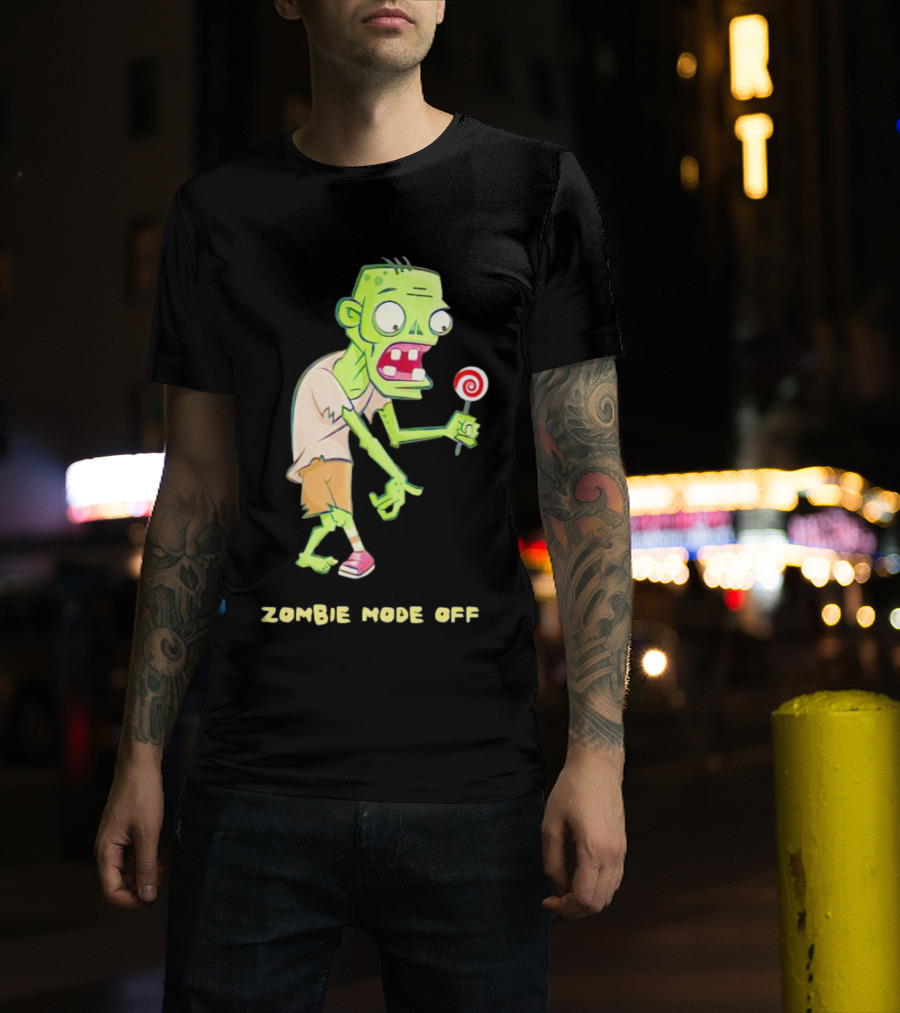 Zombie Mode Off Lollipop Character Vibrant T-Shirt