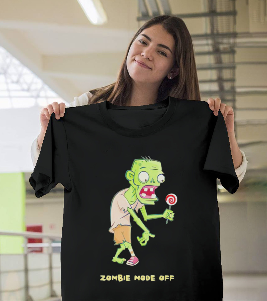 Zombie Mode Off Lollipop Character Vibrant T-Shirt