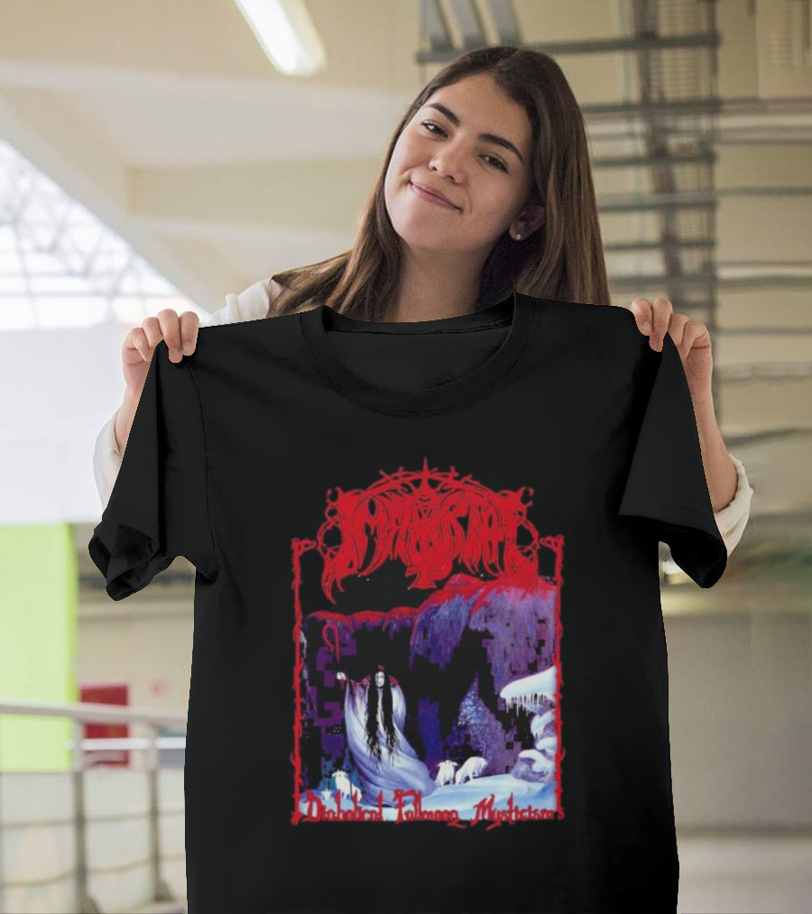 Immortal Diabolical Fullmoon Mysticism Red Logo Snowy Landscape Wraith and Wolves T-Shirt