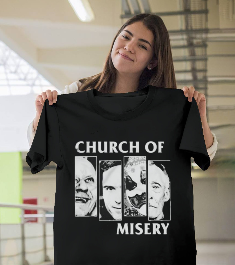 Church Of Misery Serial Killer Portraits Quad Collage T-Shirt