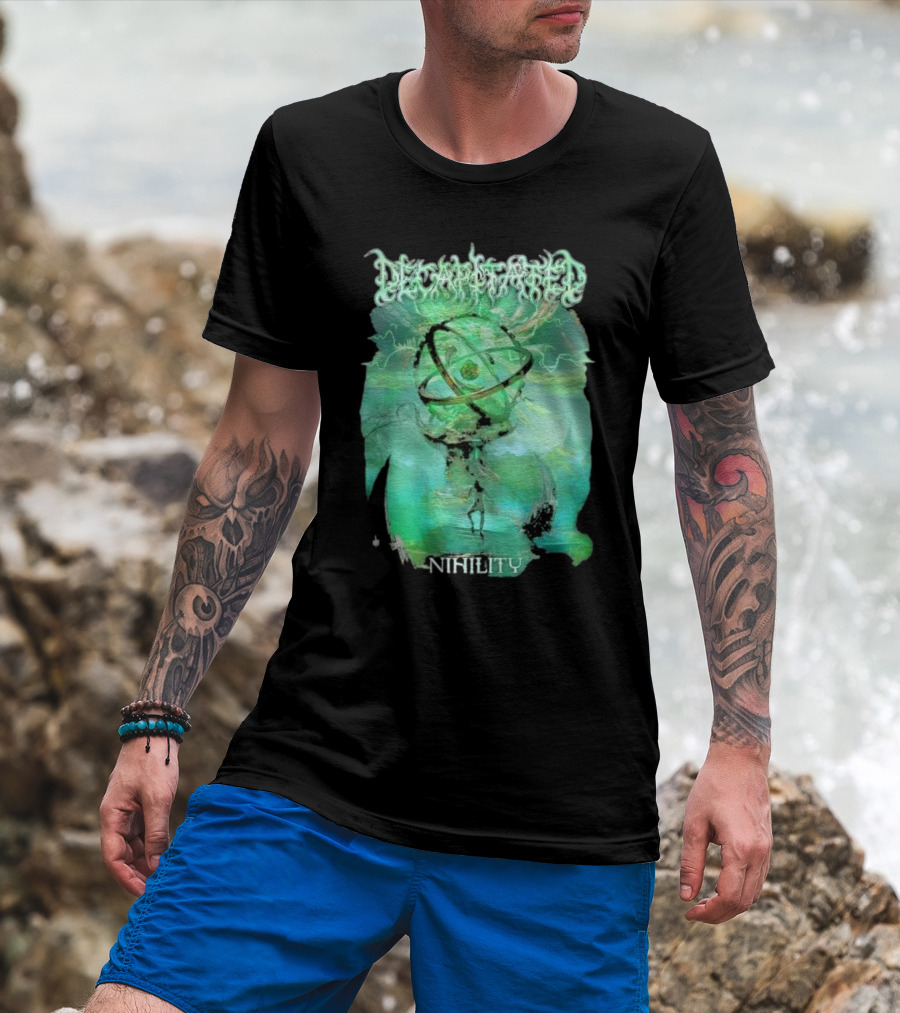 Decapitated Nihility Atomic Symbol Surreal Green Landscape T-Shirt