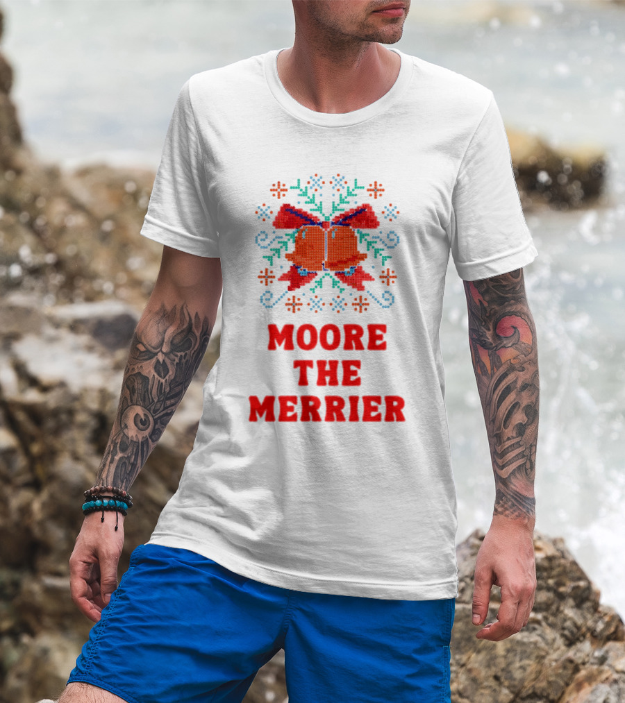 Moore The Merrier Christmas Bow Festive Decor T-Shirt