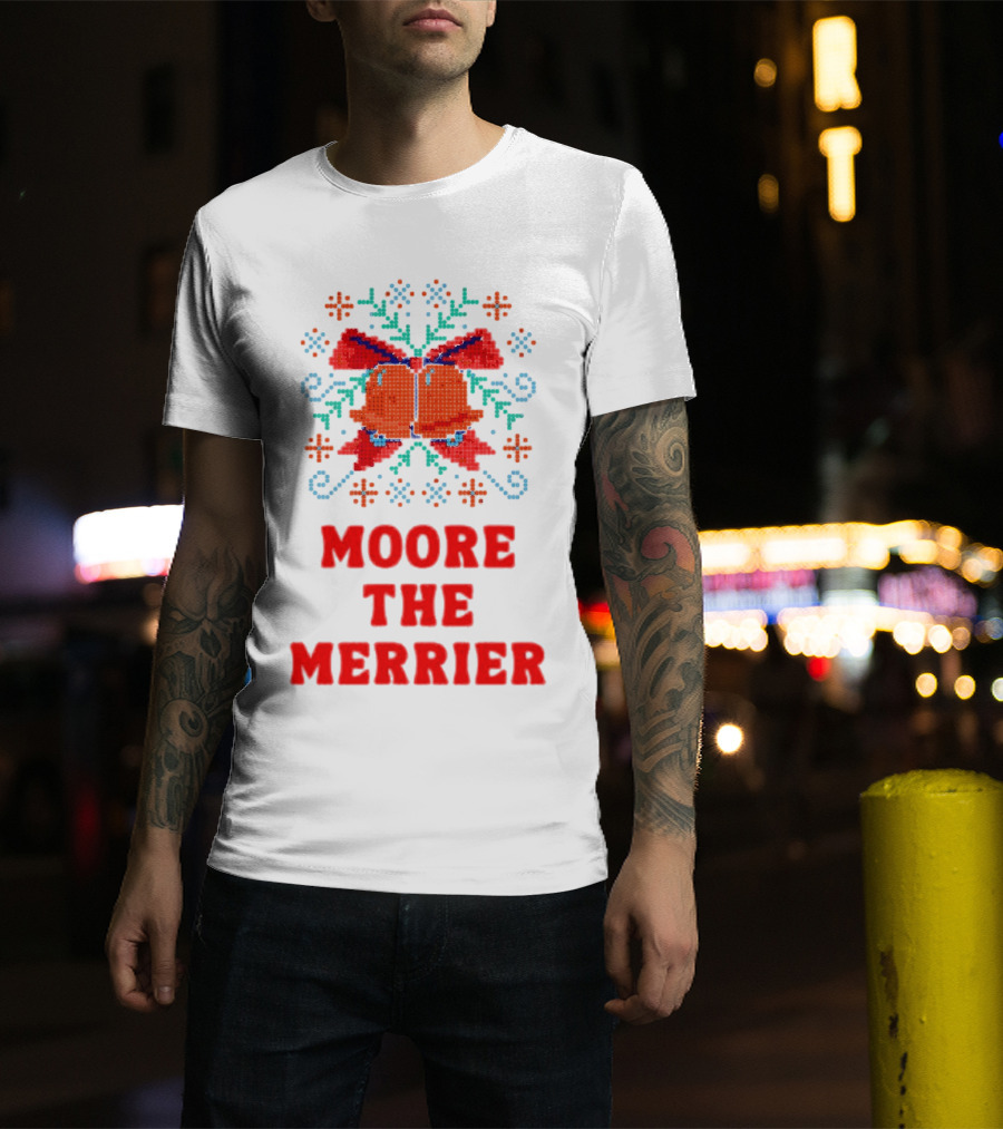 Moore The Merrier Christmas Bow Festive Decor T-Shirt
