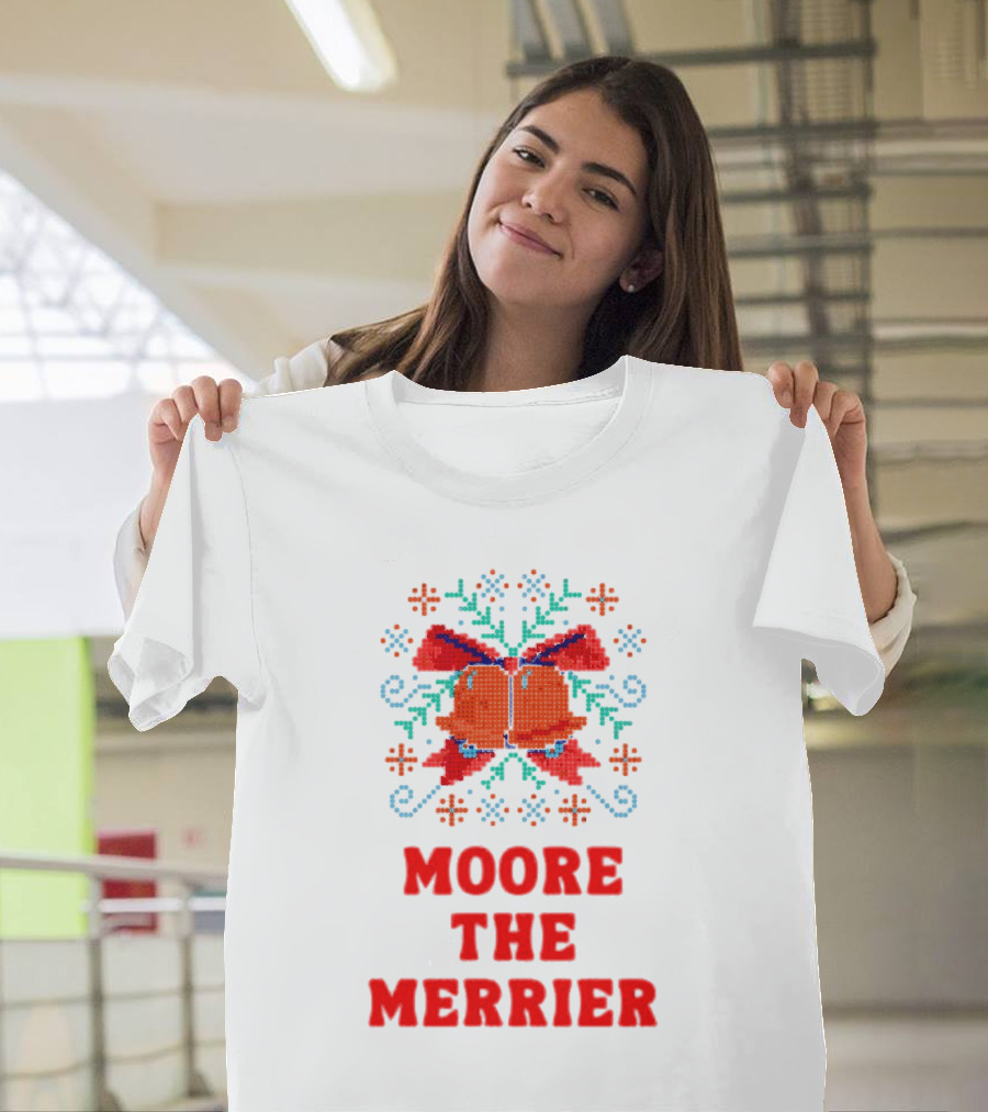 Moore The Merrier Christmas Bow Festive Decor T-Shirt