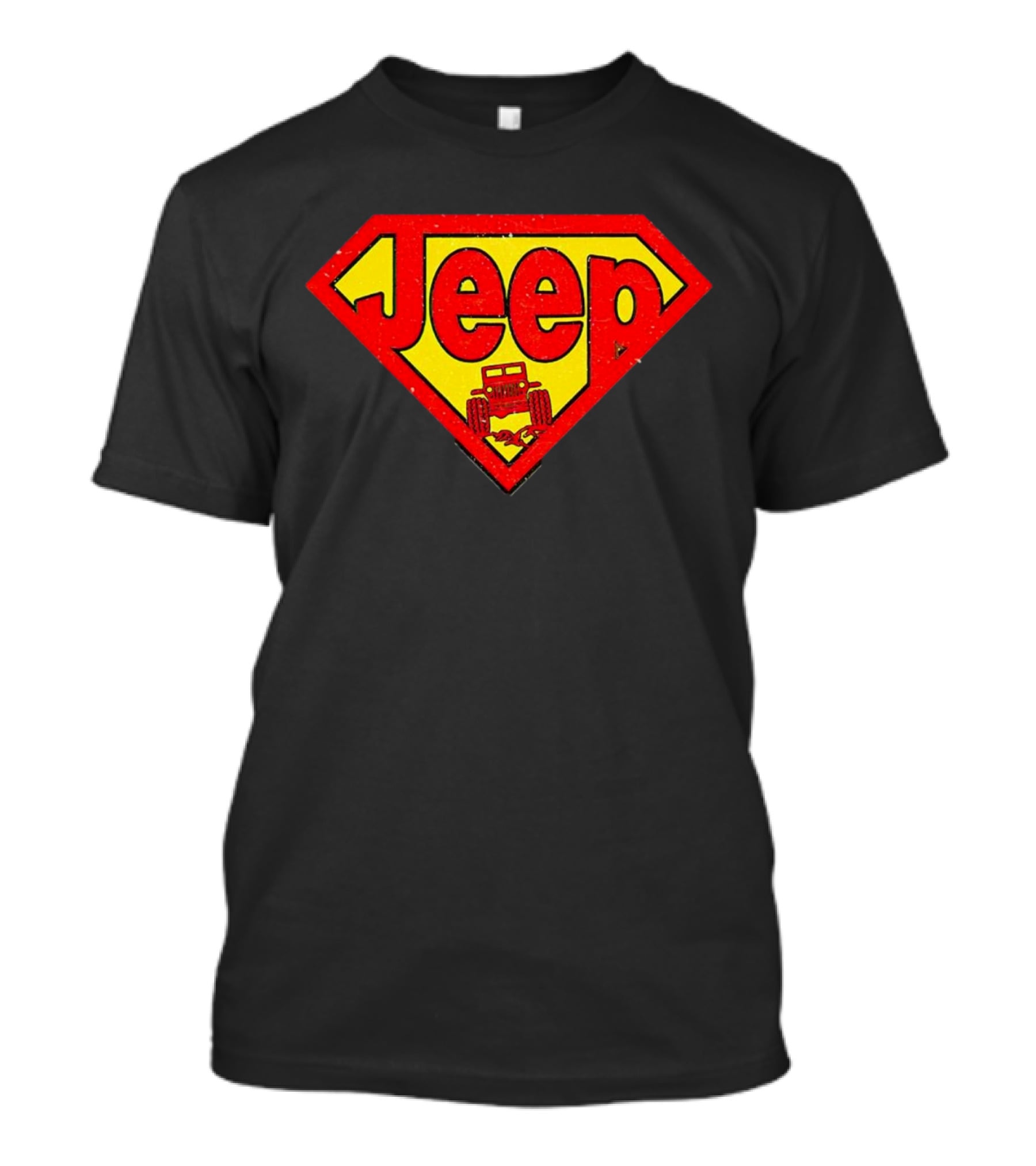 Jeep Super Red Yellow Emblem Superman Style 4x4 Off-Road T-Shirt